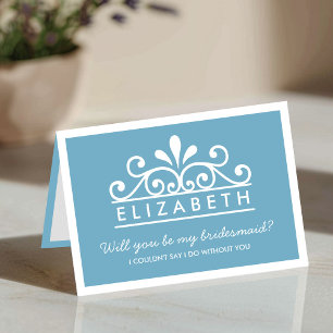 Will You Be My Bridesmaid? Blue Tiara Card