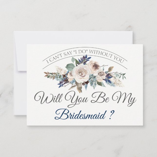 Will You Be My Bridesmaid | Boho Floral Invitation (Front)