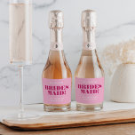 Will You Be My Bridesmaid Bold Pink Bach Sparkling Wine Label<br><div class="desc">This fun and bold pink accessory will wow your future party guests!</div>