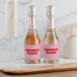 Will You Be My Bridesmaid Bold Pink & Red Sparkling Wine Label<br><div class="desc">This fun and bold pink accessory will wow your future party guests!</div>