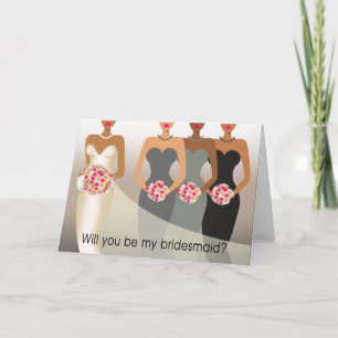 Will you be my Bridesmaid? Bridal Party   charcoal Invitation