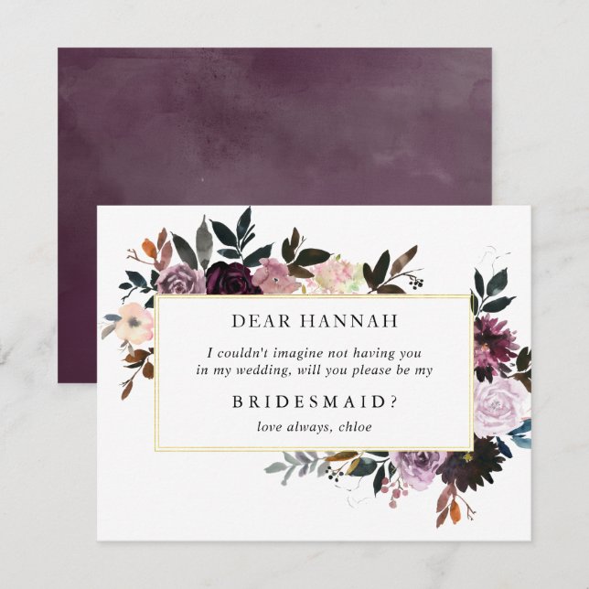 Will You Be My Bridesmaid | Bridesmaid Card (Front/Back)