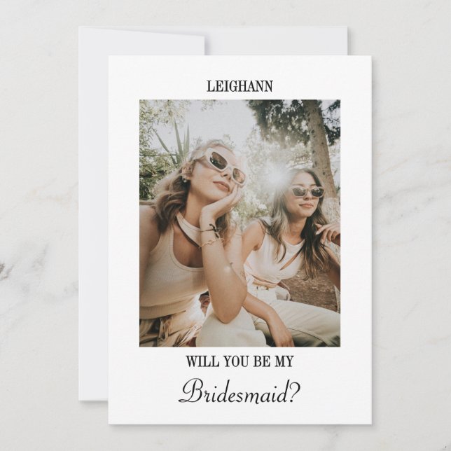 Will You Be My Bridesmaid Bridesmaid Proposal Card (Front)