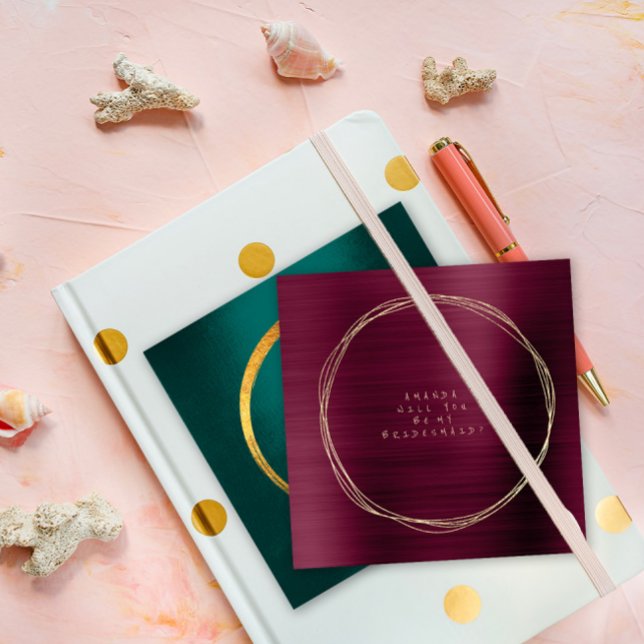 Will You Be My Bridesmaid Burgundy Maroon Gold Invitation (Creator Uploaded)