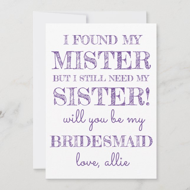 Will You Be My Bridesmaid | Card (Front)