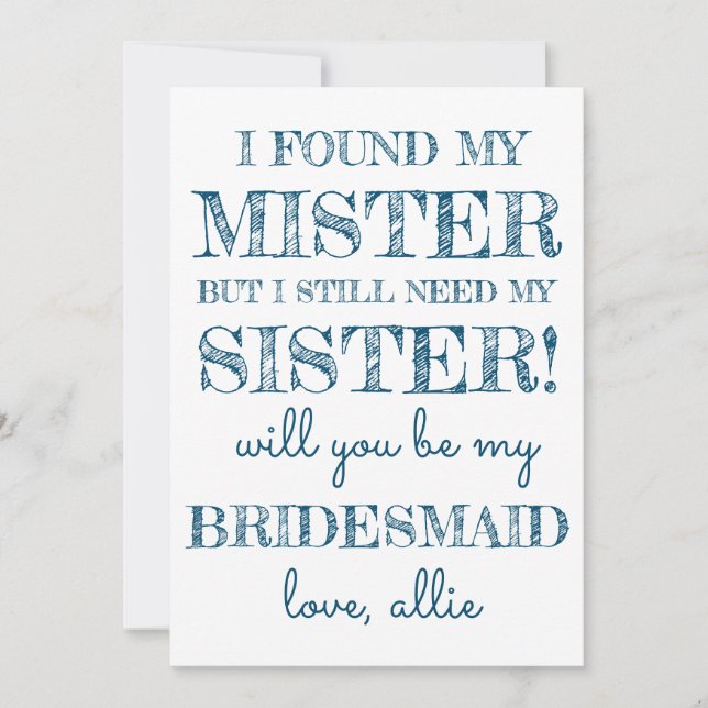 Will You Be My Bridesmaid | Card (Front)