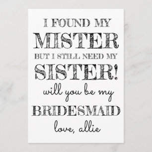 Will You Be My Bridesmaid   Card