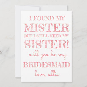 Will You Be My Bridesmaid   Card