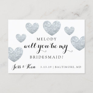 Will You Be My Bridesmaid Card - Fab Hearts