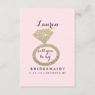 Will You Be My Bridesmaid Card - Glit Ring Bling
