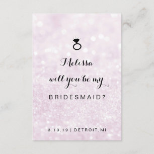 Will You Be My Bridesmaid Card - Glit Ring Fab Lav
