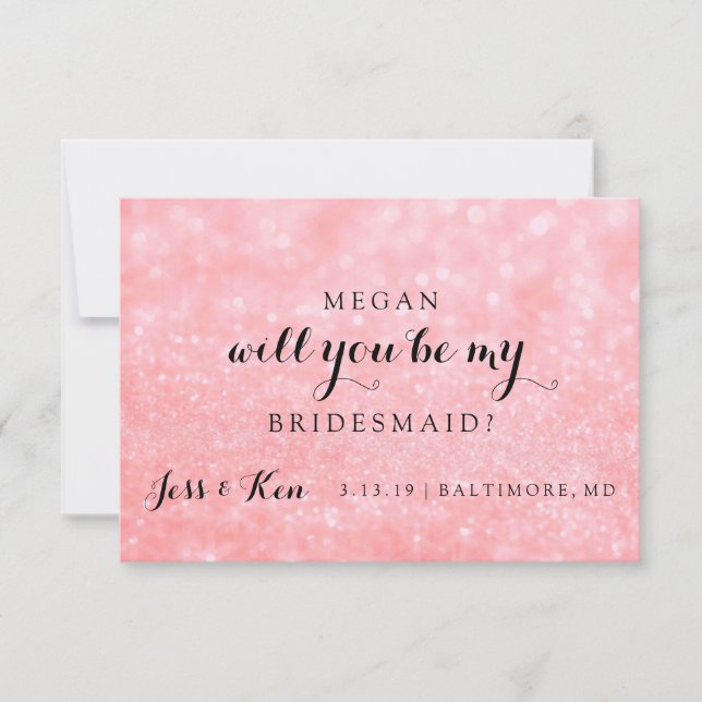 Will You Be My Bridesmaid Card - Glitter Fab (Front)