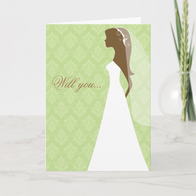 Will you be my bridesmaid card (green) (Front)