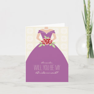 Will You Be My Bridesmaid Card (radiant orchid)
