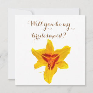 Will you be my  bridesmaid card with yellow flower