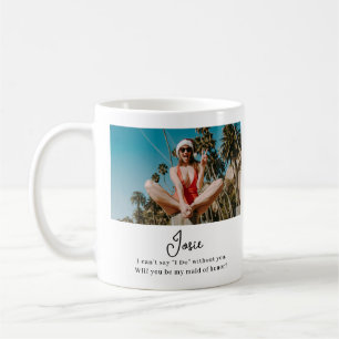 Will You Be My Bridesmaid Chic Minimal Photo Coffee Mug