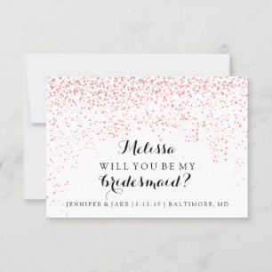 Will You Be My Bridesmaid - Confetti Fab You Pink Invitation