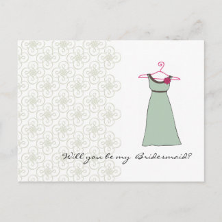 Will you be my Bridesmaid? Customisable Invitation Postcard