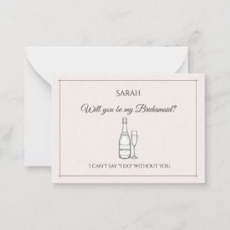 Will You Be My Bridesmaid | Elegant Minimalist Card