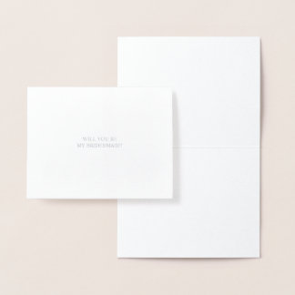Will You Be My Bridesmaid | Elegant Silver Card