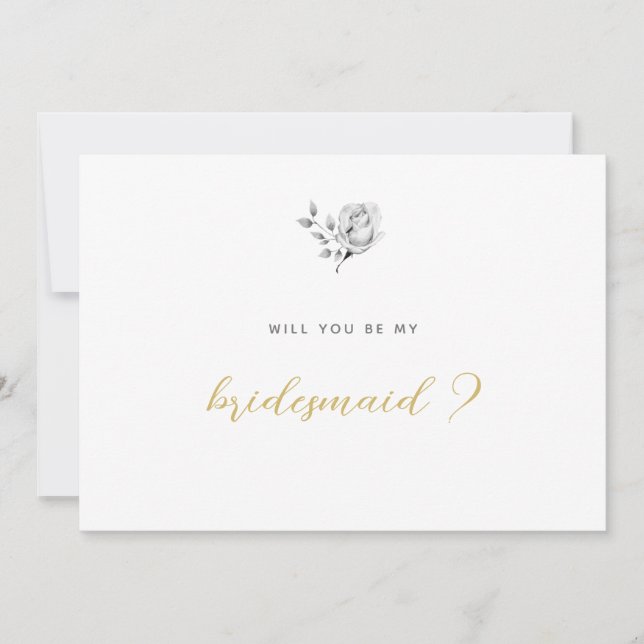 Will You Be My Bridesmaid Elegant Simple Rose Gold Invitation (Front)