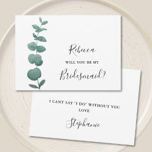 Will You Be My Bridesmaid Eucalyptus Invitation