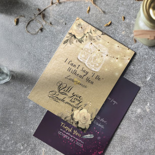 Will You Be My Bridesmaid Floral Mason Jar Lights Invitation