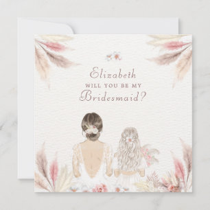 Will You Be My Bridesmaid Flower Girl Proposal Holiday Card