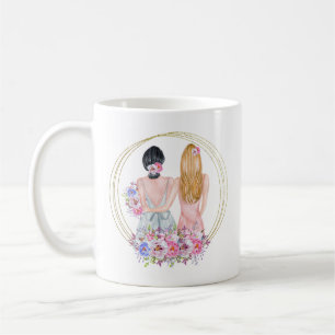 Will You Be My Bridesmaid Girls Blonde Brunette Coffee Mug