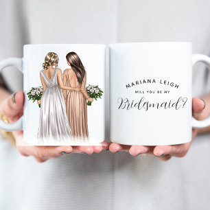 Will you be my Bridesmaid? Girls In Gowns Coffee M Coffee Mug