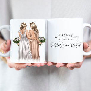 Will you be my Bridesmaid? Girls In Gowns Coffee Mug