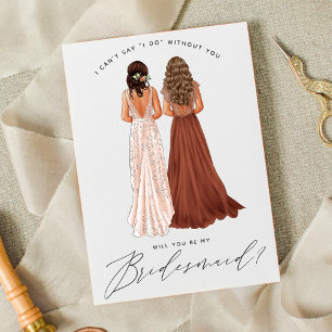 Will You Be My Bridesmaid? Girls in Gowns Invitation