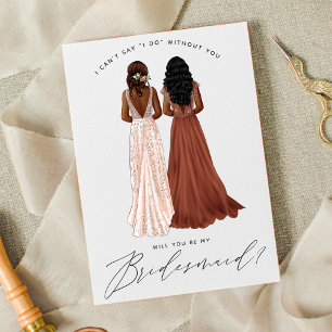 Will You Be My Bridesmaid? Girls in Gowns Invitation