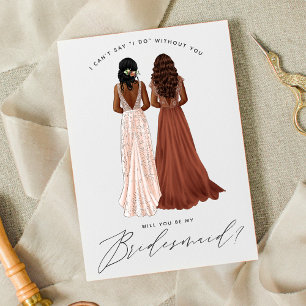 Will You Be My Bridesmaid? Girls in Gowns Invitation