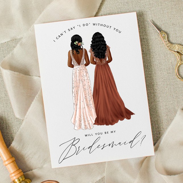 Will You Be My Bridesmaid? Girls in Gowns Invitation (Creator Uploaded)