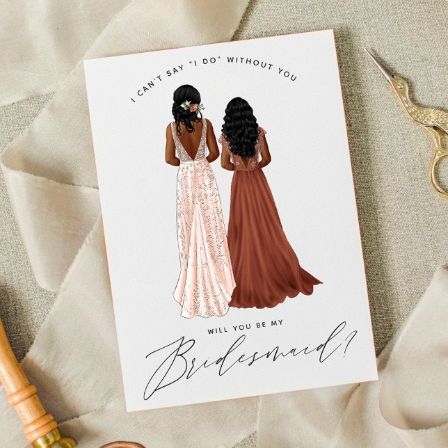 Will You Be My Bridesmaid? Girls in Gowns Invitation (Creator Uploaded)