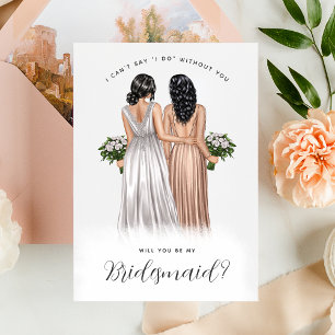 Will You Be My Bridesmaid? Girls in Gowns V2 Invit Invitation