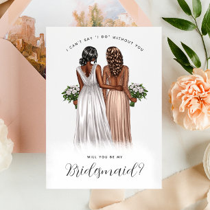 Will You Be My Bridesmaid? Girls in Gowns V2 Invit Invitation