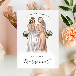 Will You Be My Bridesmaid? Girls in Gowns V2 Invit Invitation