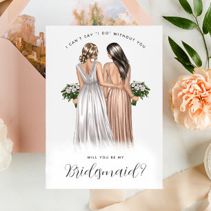 Will You Be My Bridesmaid? Girls in Gowns V2 Invit Invitation