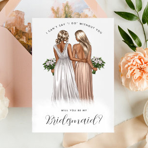 Will You Be My Bridesmaid? Girls in Gowns V2 Invit Invitation