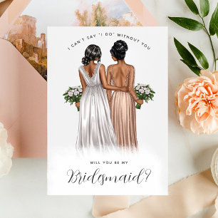 Will You Be My Bridesmaid? Girls in Gowns V2 Invit Invitation