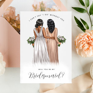 Will You Be My Bridesmaid? Girls in Gowns V2 Invit Invitation