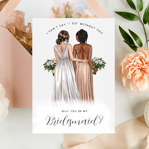Will You Be My Bridesmaid? Girls in Gowns V2 Invit Invitation
