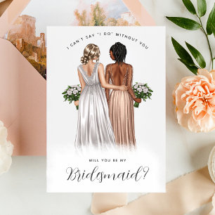 Will You Be My Bridesmaid? Girls in Gowns V2 Invit Invitation