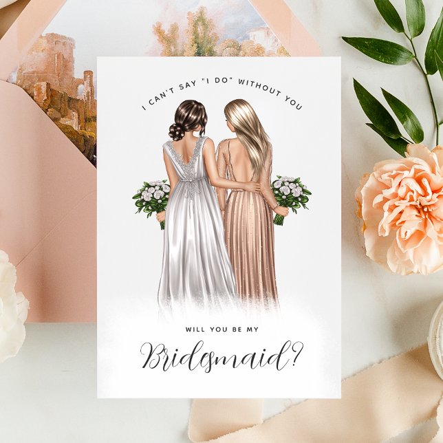 Will You Be My Bridesmaid? Girls in Gowns V2 Invit Invitation (Creator Uploaded)