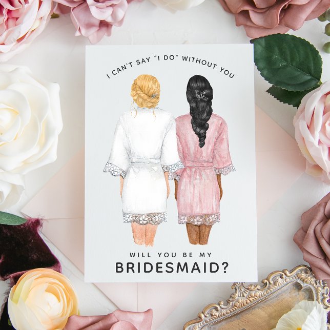Will You Be My Bridesmaid? Girls in Robes card (Creator Uploaded)