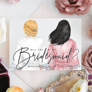 Will You Be My Bridesmaid? Girls in Robes card