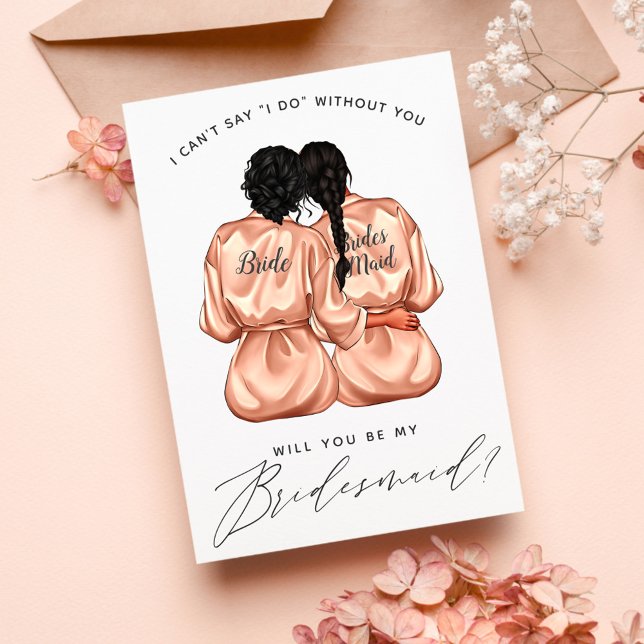 Will You Be My Bridesmaid? Girls In Silk Robes Inv Invitation (Creator Uploaded)