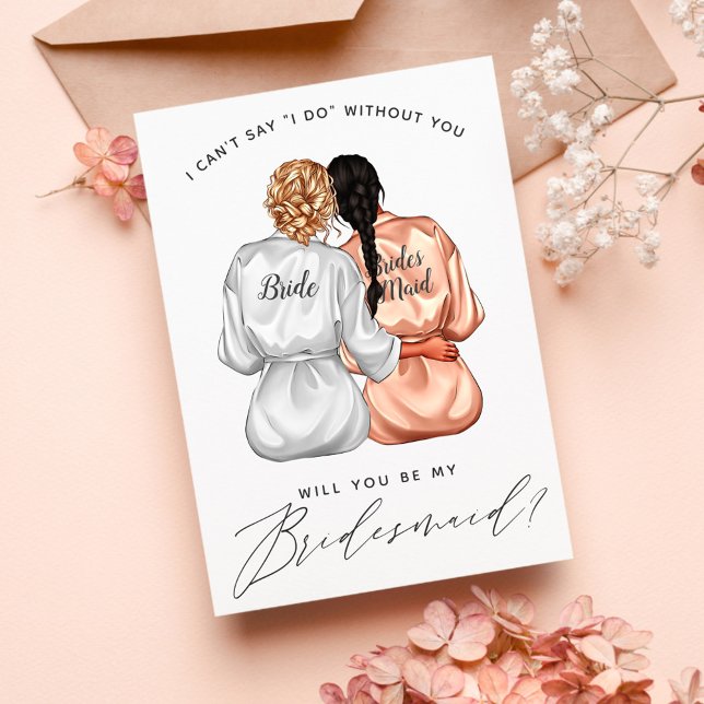 Will You Be My Bridesmaid? Girls In Silk Robes Inv Invitation (Creator Uploaded)